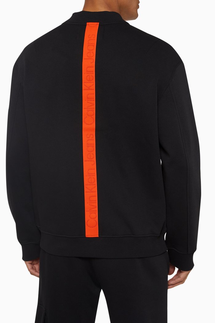 

Logo Tape Bomber Jacket in Cotton-blend, Black