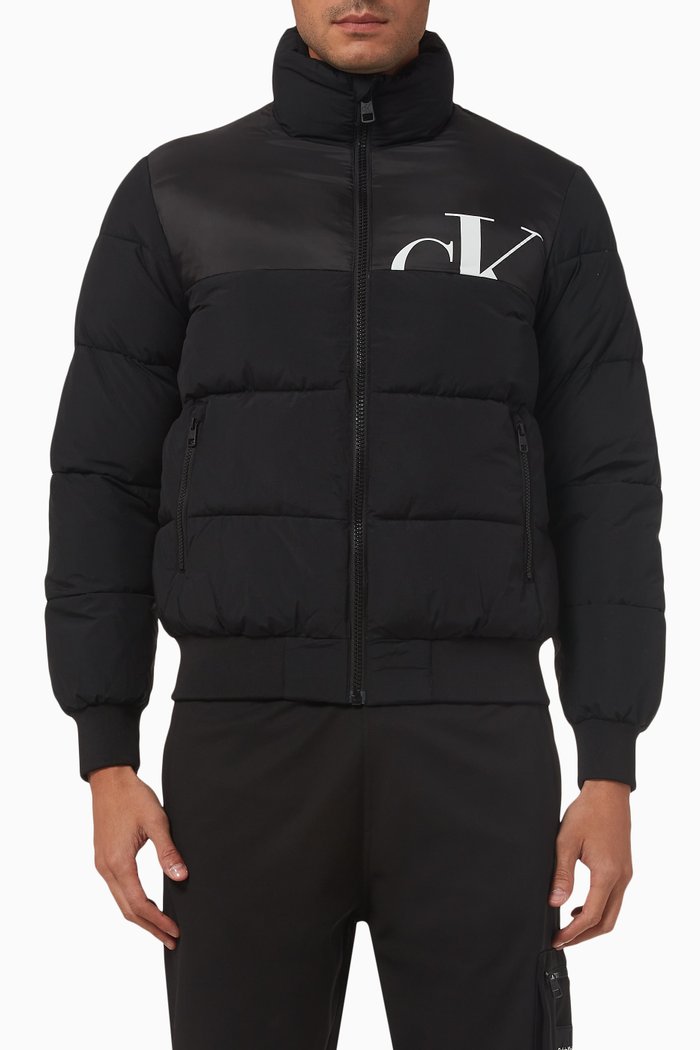 

Logo Padded Puffer Jacket in Nylon, Black
