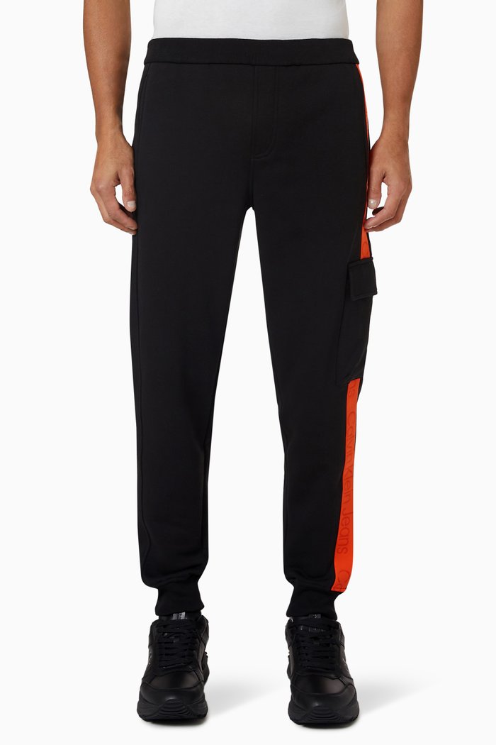 

Logo Tape Cargo Pants in Cotton-blend, Black