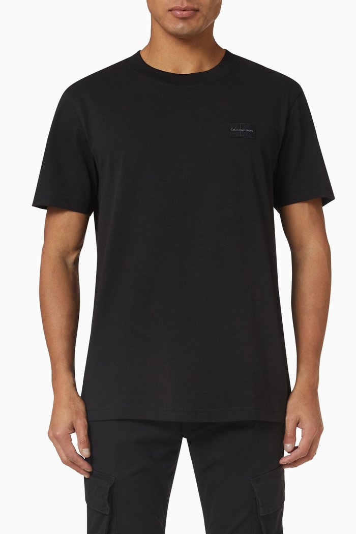 

Logo Badge T-shirt in Recycled Cotton, Black
