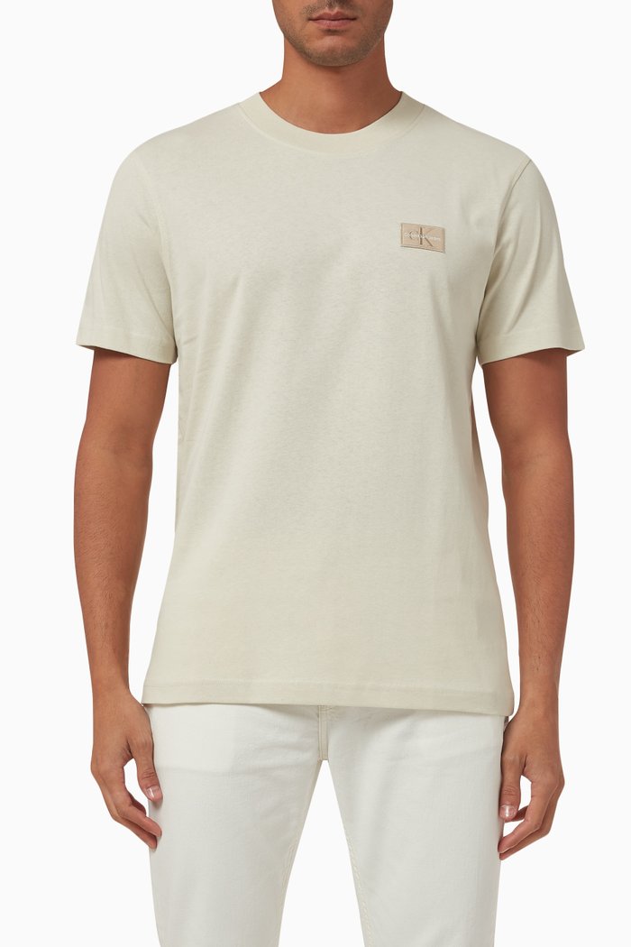 

Logo Badge T-shirt in Recycled Cotton, Neutral
