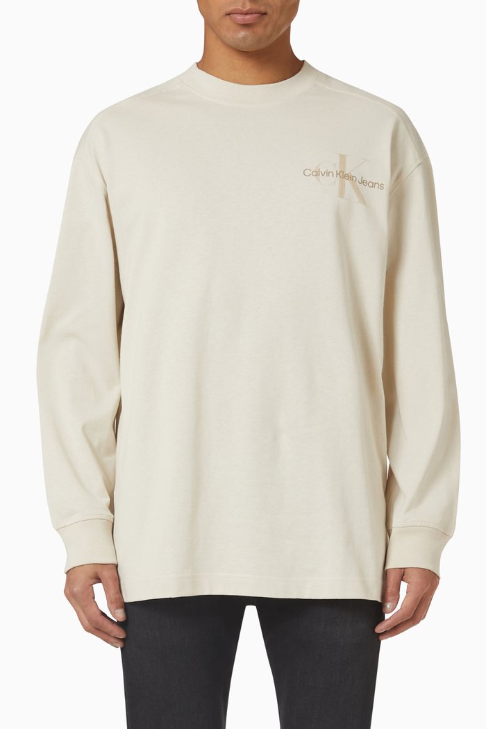

Monologo Long-sleeved T-shirt in Cotton jersey, Neutral