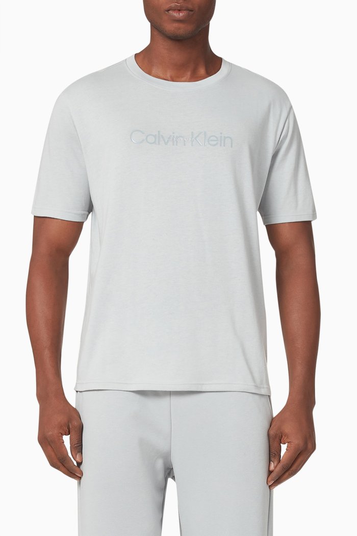 Logo Sports T-shirt in Cotton-blend, Grey