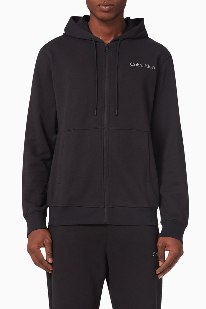 

Reflective Logo Hoodie in Cotton-blend, Black
