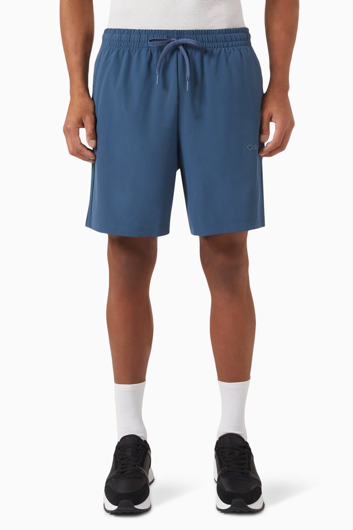 

Logo Gym Shorts in Technical Stretch Blend, Blue