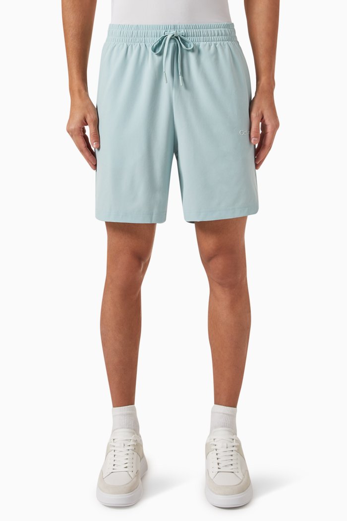 Logo Gym Shorts in Technical Stretch Blend, Grey