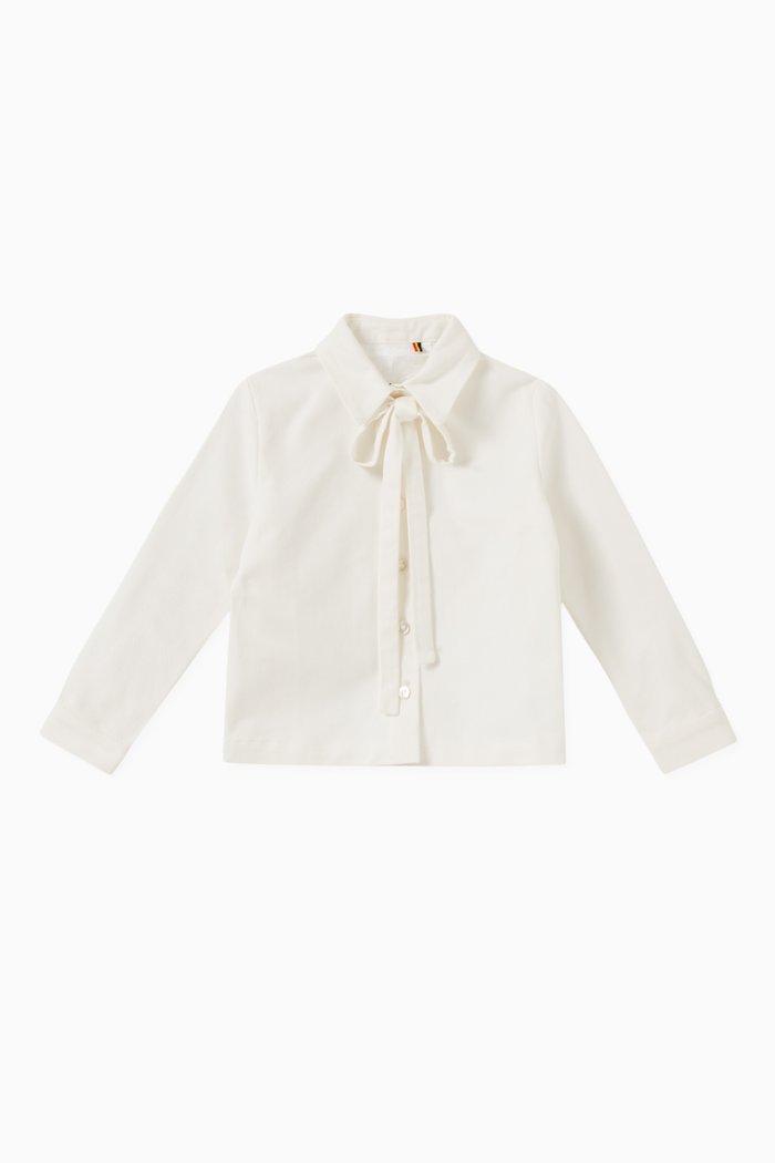 

Bow Polo Top in Polyester & Polyamide, White