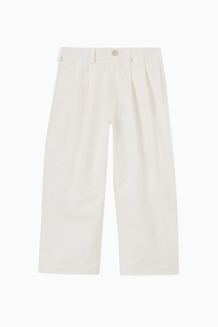 Wide-leg Pants in Cotton, White