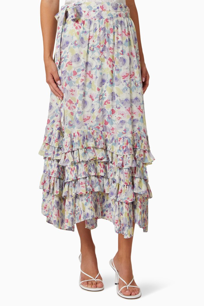 

Enra Midi Skirt in Crinkle Georgette, Multicolour