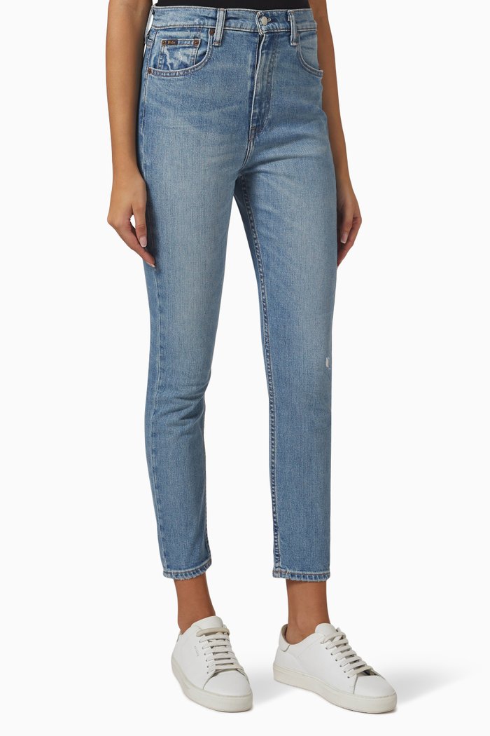 

High-rise Skinny-fit Cropped Jeans, Blue