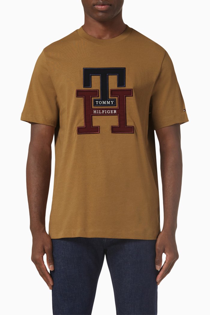 

Monogram Appliqué T-shirt in Organic Cotton, Neutral