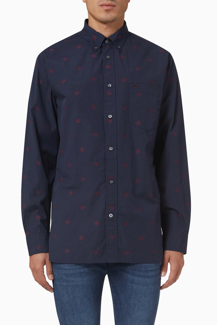 

Monogram Shirt in Cotton, Blue