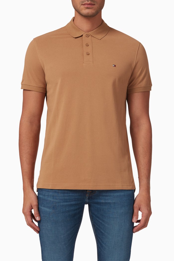 

TH Monogram Polo Shirt in Cotton, Neutral