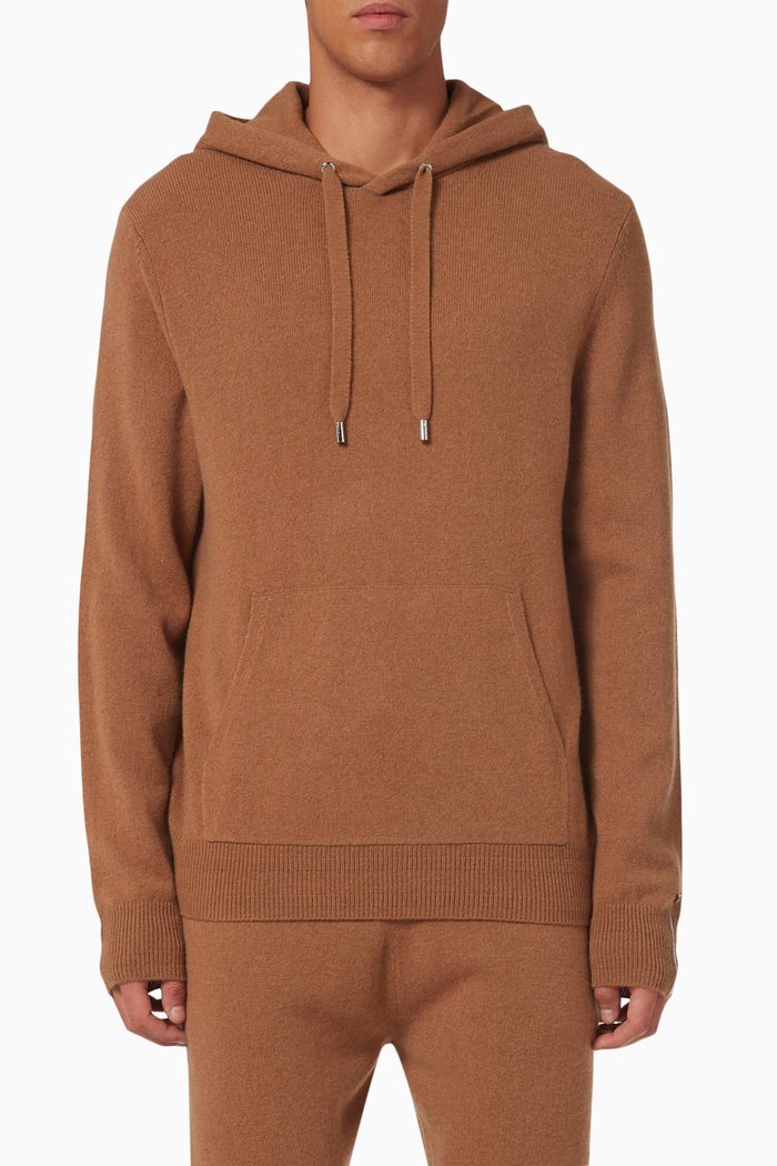 

Long-sleeve Hoodie in Recycled-wool, Brown