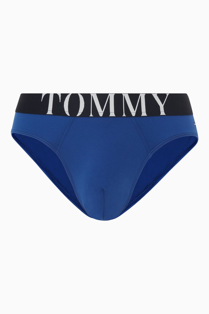 

Logo Briefs in Stretch Nylon Microfibre, Blue