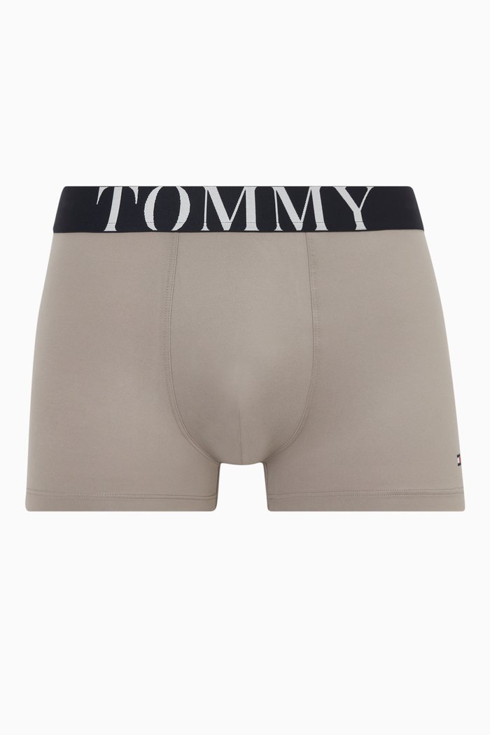 

Logo Trunks in Stretch Nylon Microfibre, Grey