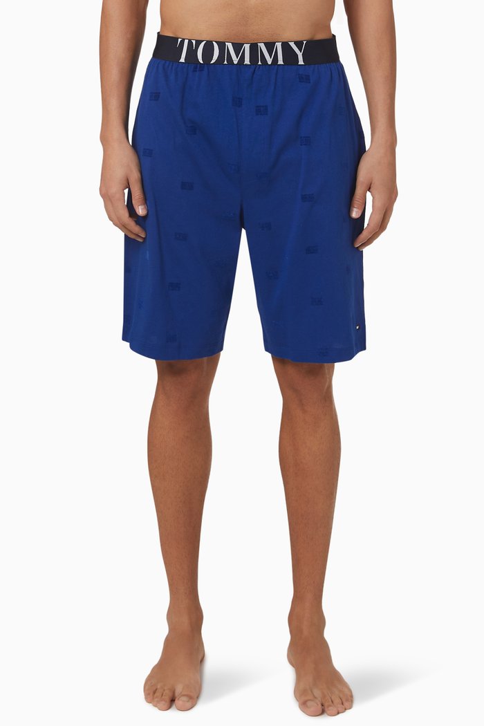 

Soft Pyjama Shorts in Cotton, Blue