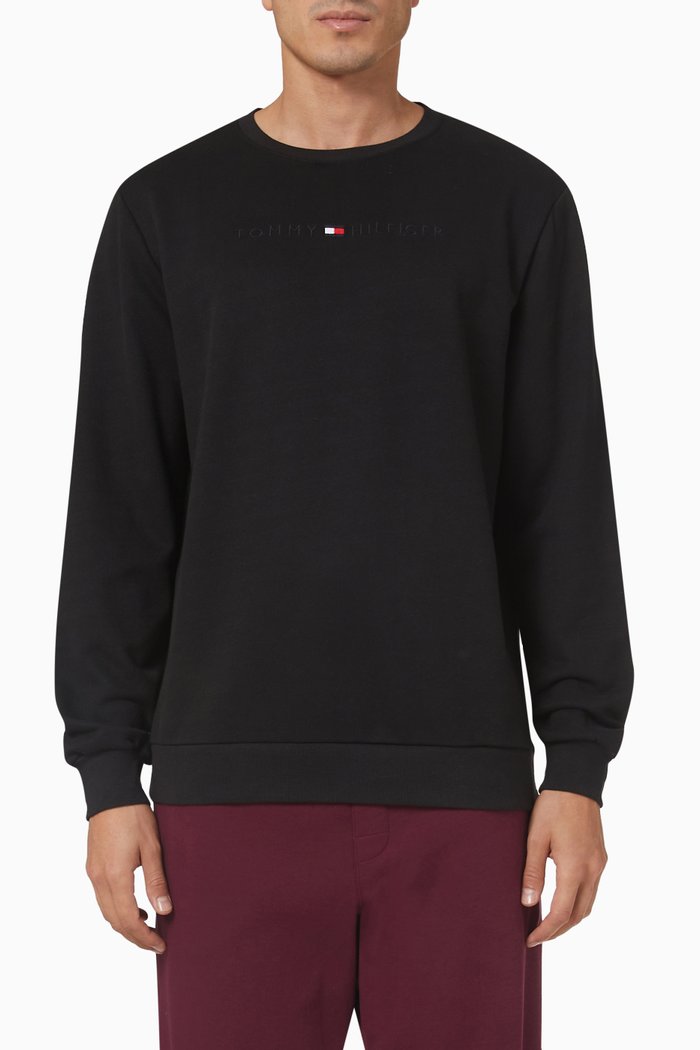 

Icons Logo Track Sweatshirt in Cotton Blend, Black