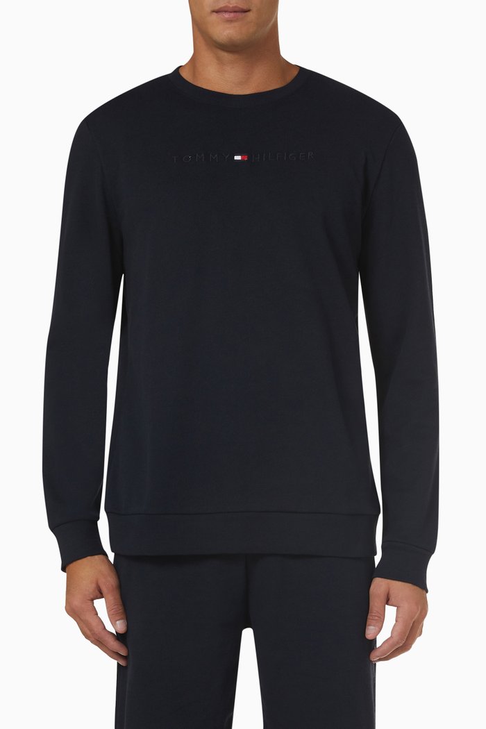 

Icons Logo Track Sweatshirt in Cotton Blend, Blue