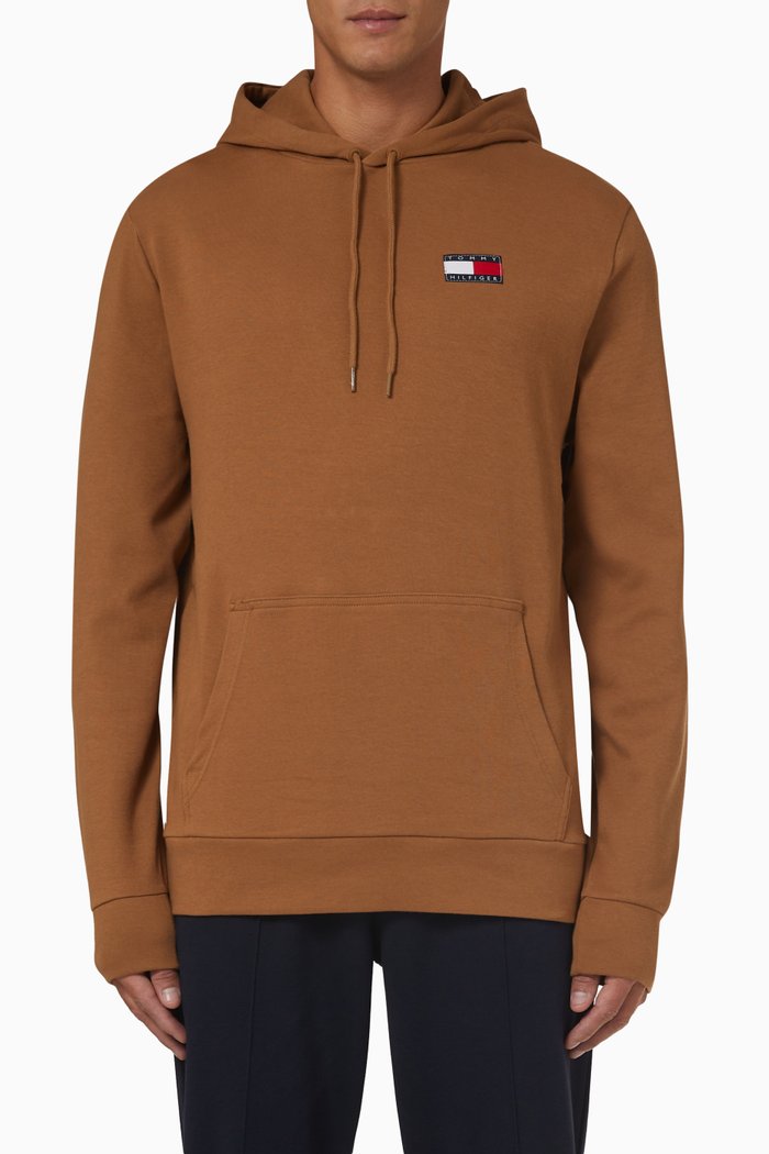 

Tommy 85 Relaxed Fit Lounge Hoodie in Organic Cotton, Brown