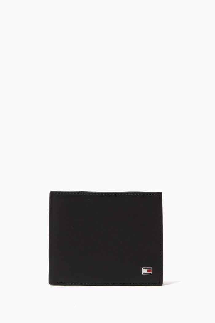 Horizon Small Bi-fold Wallet in Leather, Black