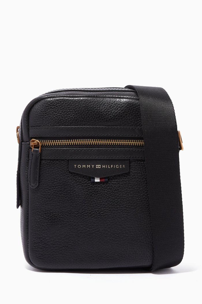 

Small Reporter Bag in Leather, Black