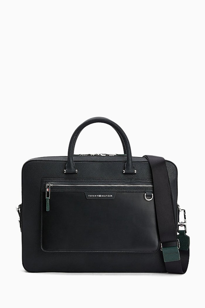 

TH Business Laptop Bag in Leather, Black