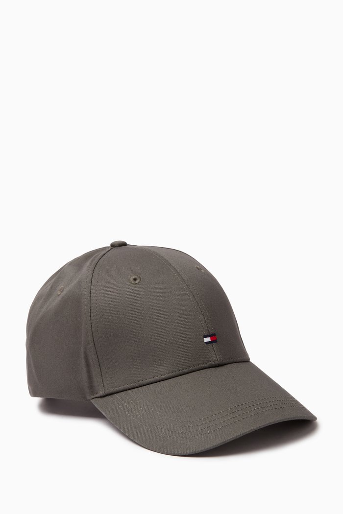 

Flag Logo Cap in Cotton Twill, Grey