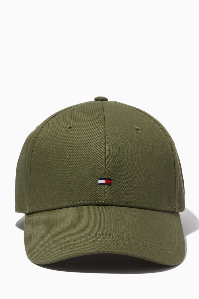 

Flag Logo Cap in Cotton Twill, Green