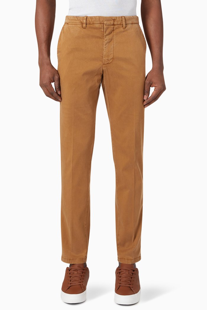 

Hampton Luxe Tapered-fit Pants in Cotton, Brown