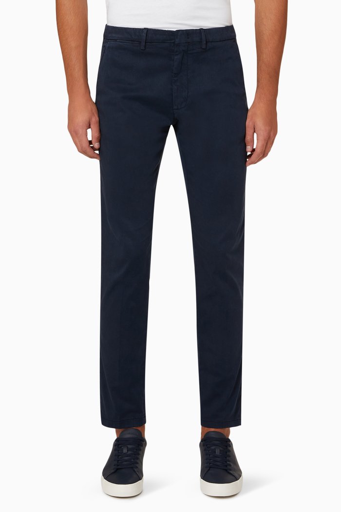 

Hampton Luxe Tapered-fit Pants in Cotton, Blue
