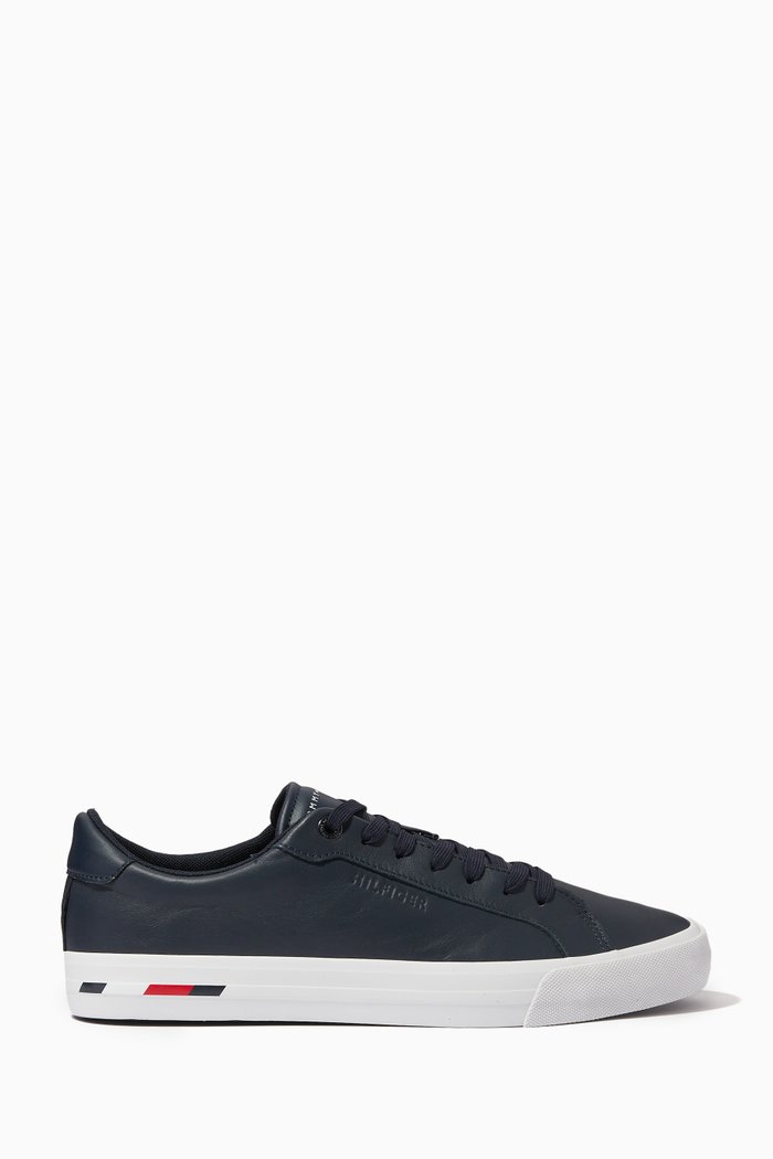 

Modern Flag Sneakers in Leather, Blue
