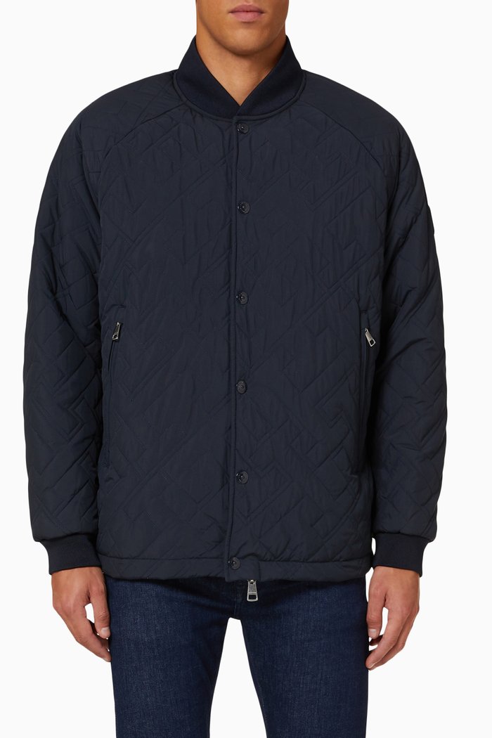 

TH Monogram Quilted Bomber Jacket, Blue