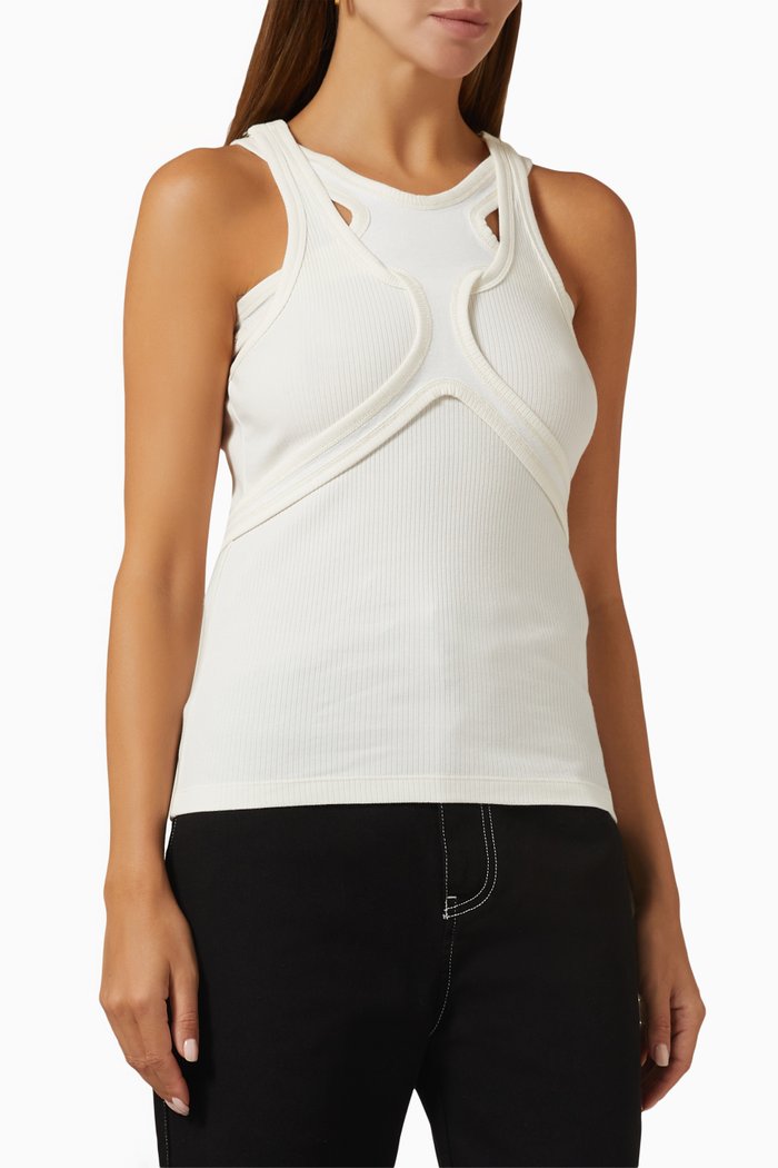 

Multilock Tank Top in Cotton Jersey, White