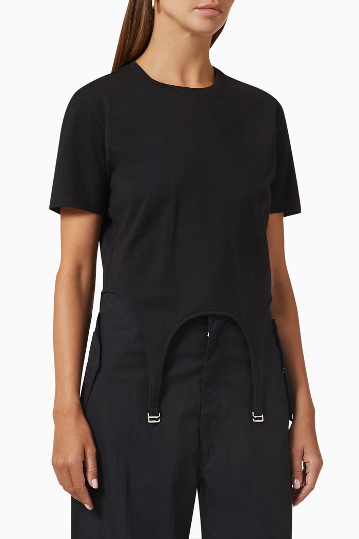 

Garter T-shirt in Cotton, Black