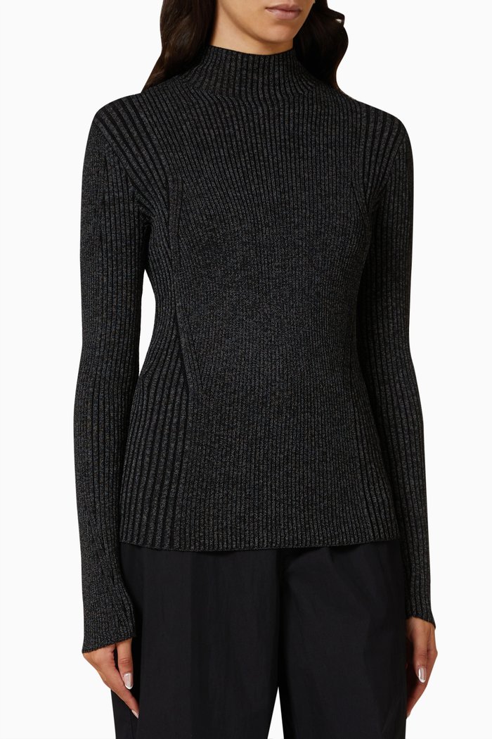 

Light Reflective Top in Wool-knit, Black