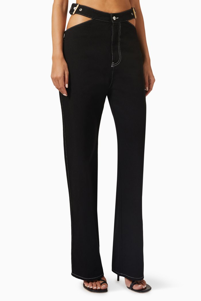 

Y-front Straight Fit Jeans, Black