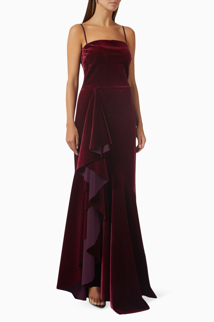 

Milie Dress in Velvet, Red
