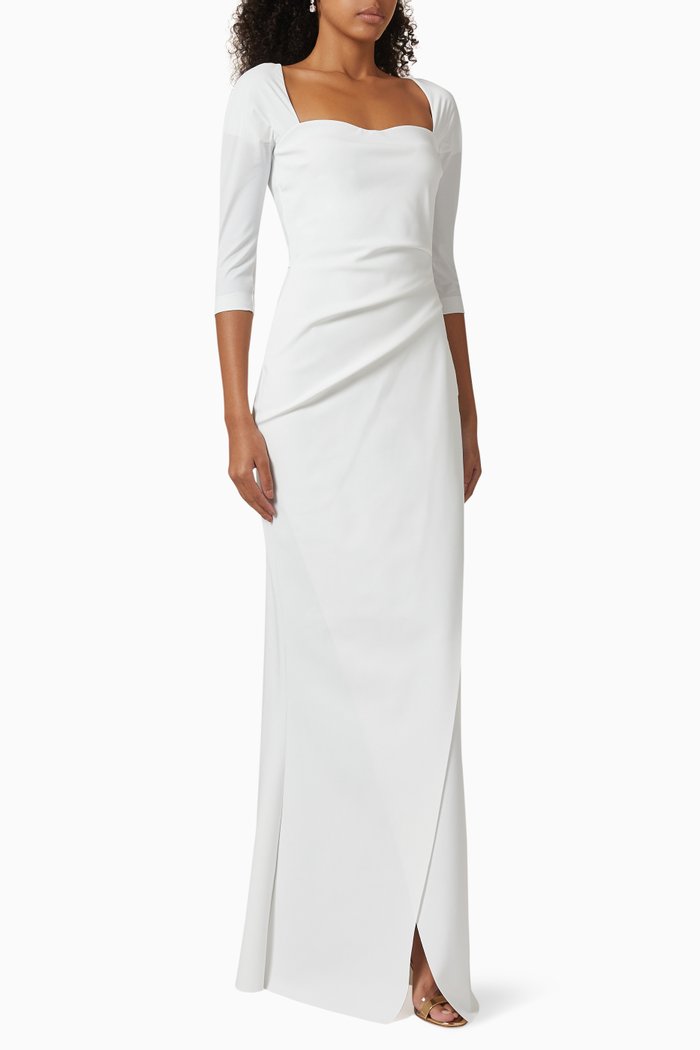 

Tehuel Cut-out Gown in Stretch-jersey, White