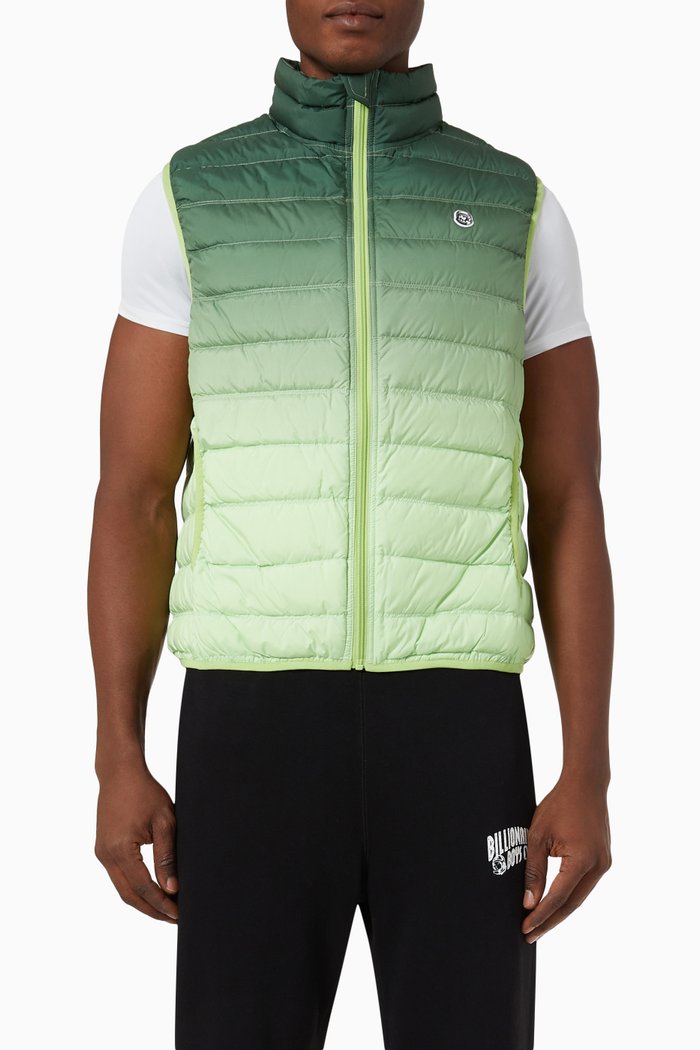 

Gradient Puffer Vest in Lightweight Down, Green