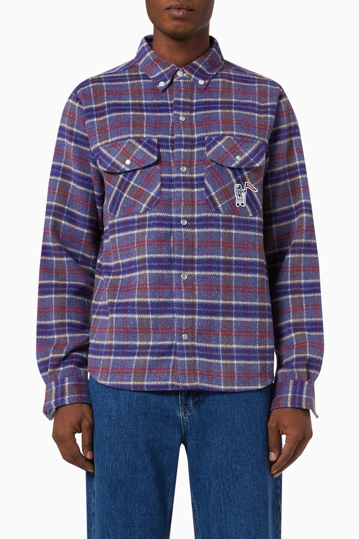 

Checkered Shirt in Knit, Purple