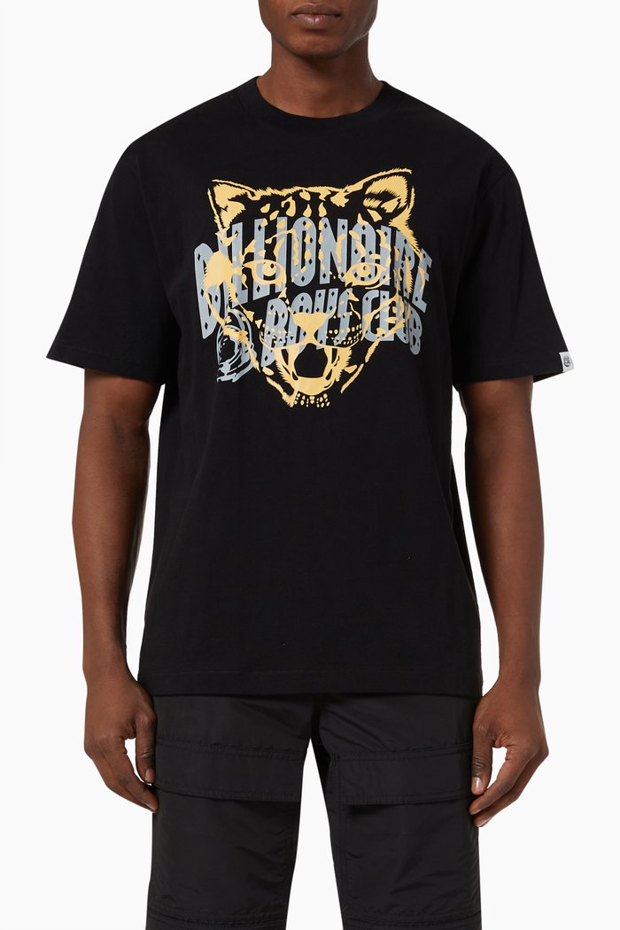 

Leopard T-shirt in Cotton Jersey, Black