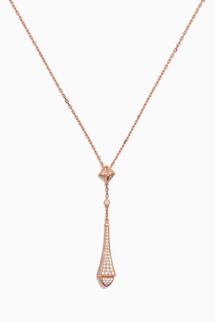 

Cleo Diamond Teardrop Pendant Necklace in 18kt Rose Gold