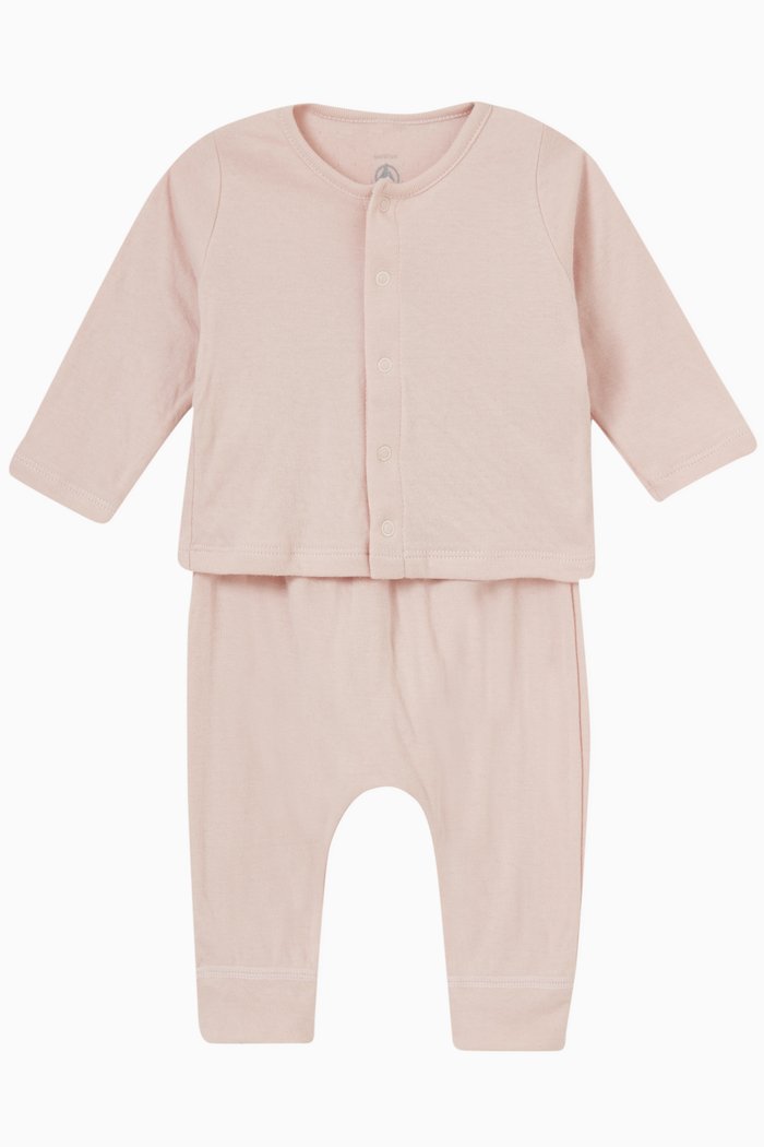 

Cardigan & Sweatpants Set in Organic Cotton, Pink