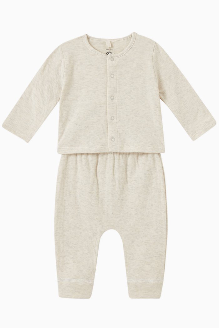 

Cardigan & Sweatpants in Organic Cotton, Neutral