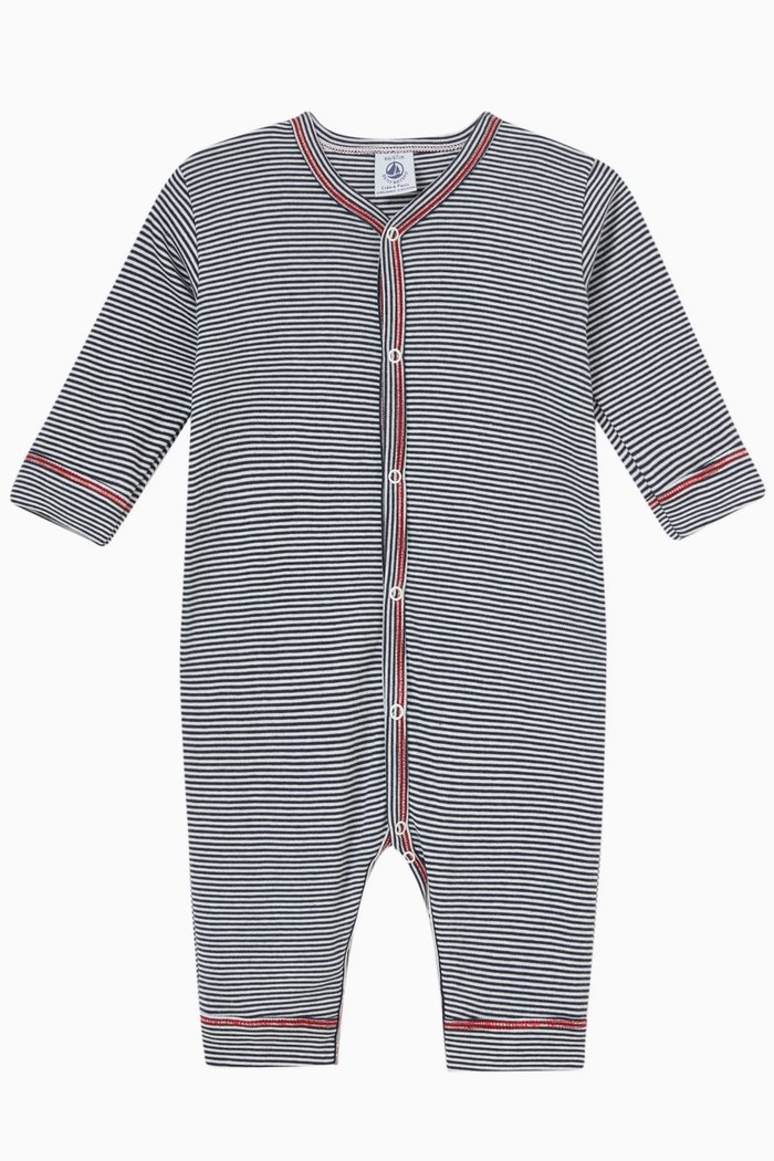 

Striped Romper in Organic Cotton, Blue