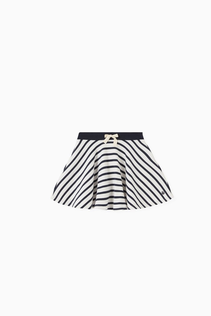 

Striped Skirt in Cotton, Blue