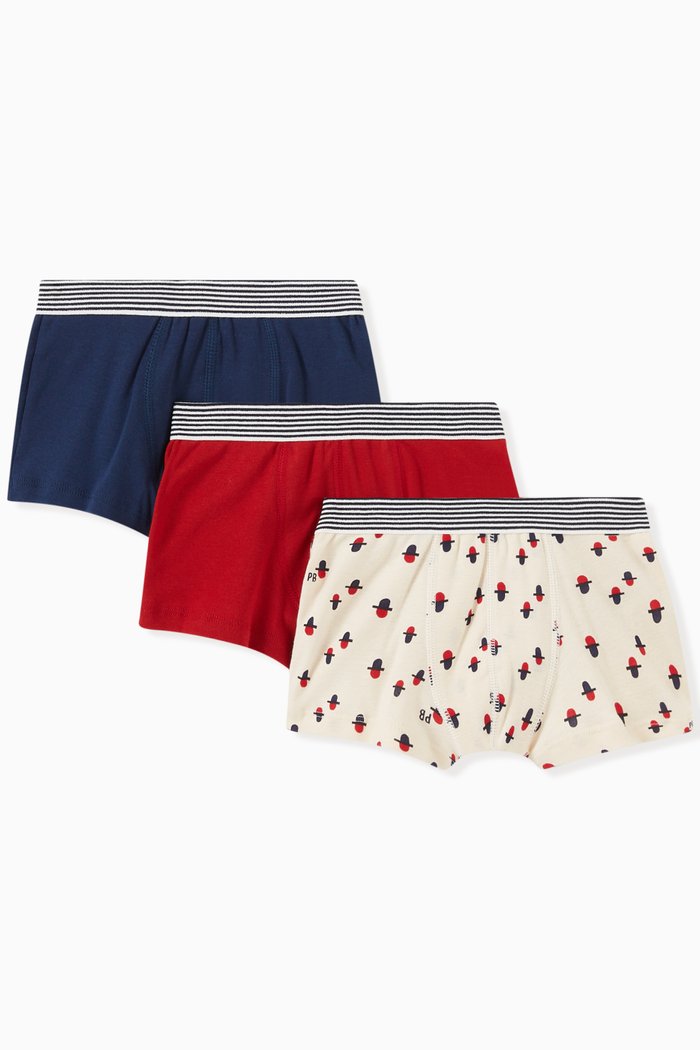 

Boxer Briefs in Cotton, Set of 3, Multicolour