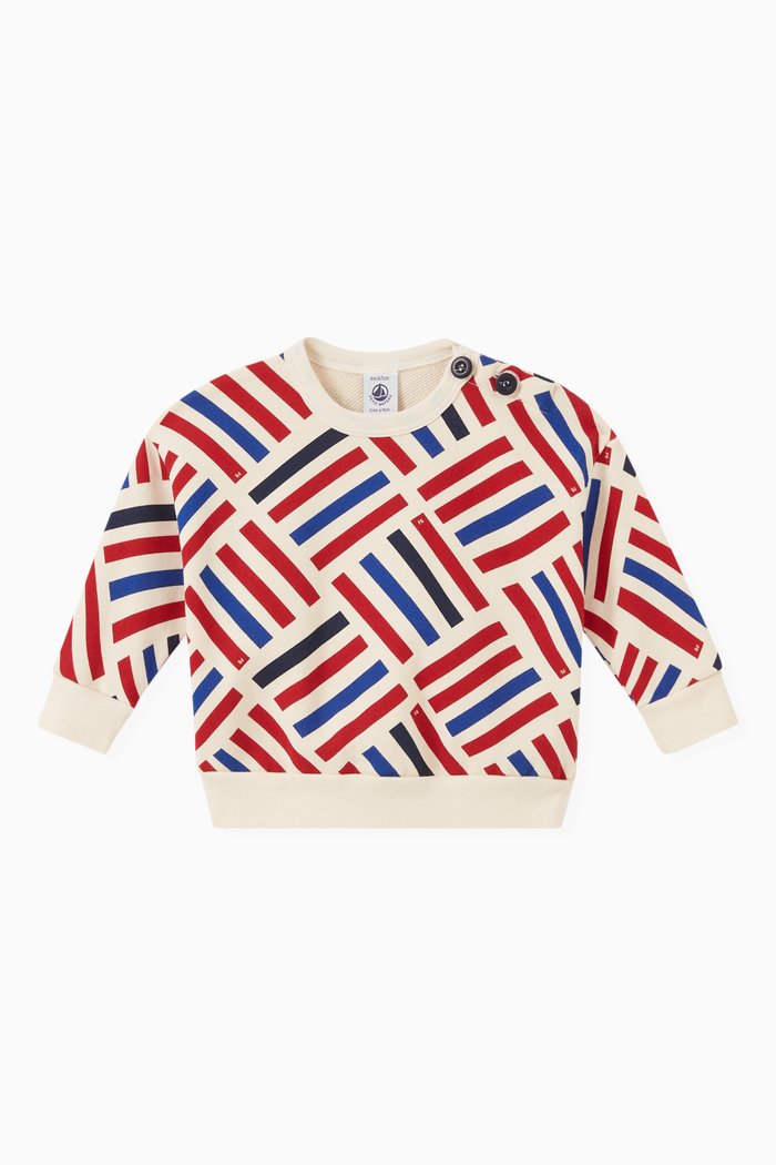 

Graphic Print Sweatshirt in Fleece, Multicolour