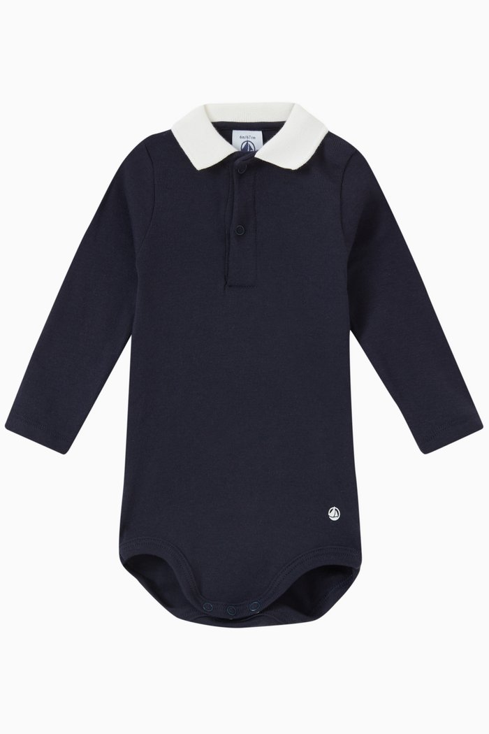 

Logo Detail Bodysuit in Cotton, Blue